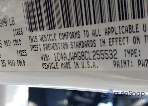 2012 Jeep Wrangler Sport из США, поврежденный, VIN 1C4AJWAG8CL255532